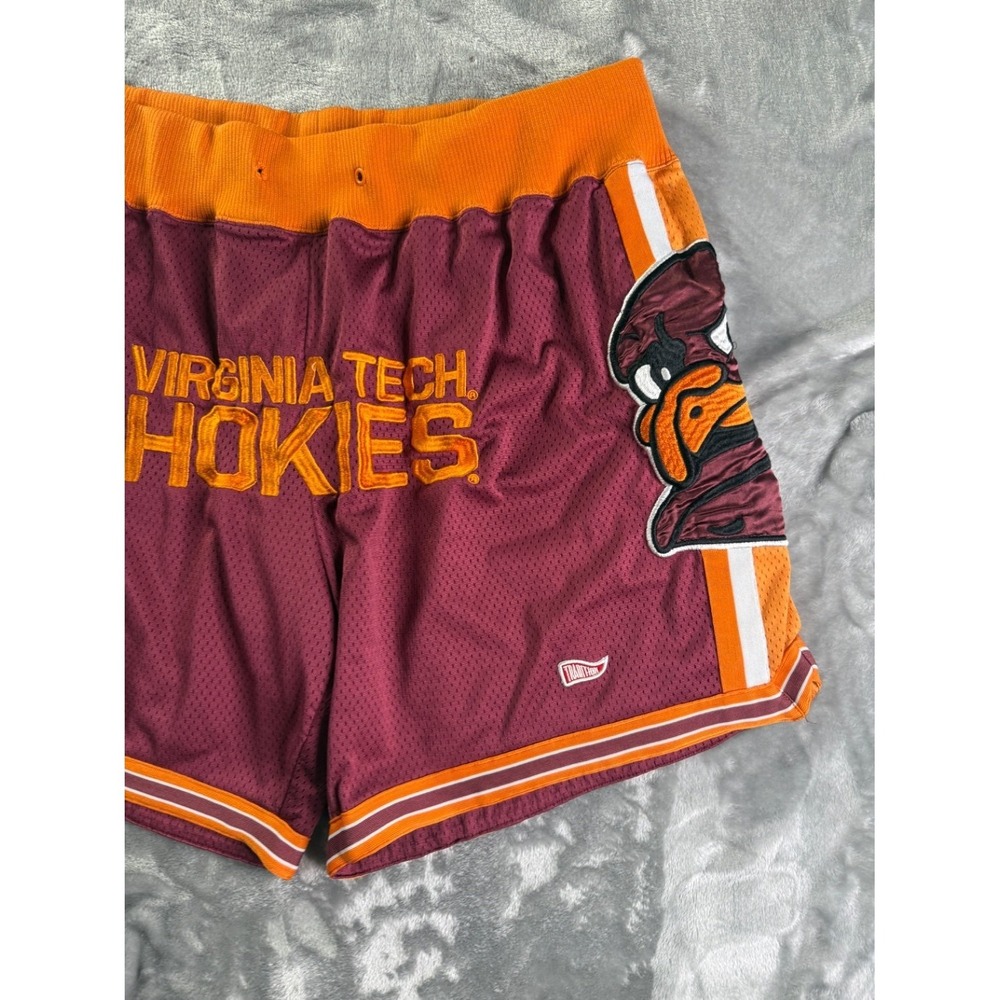 Tradition Virginia Tech Hokies Basketball Shorts Men XL Maroon Orange Mesh - Picture 3 of 9